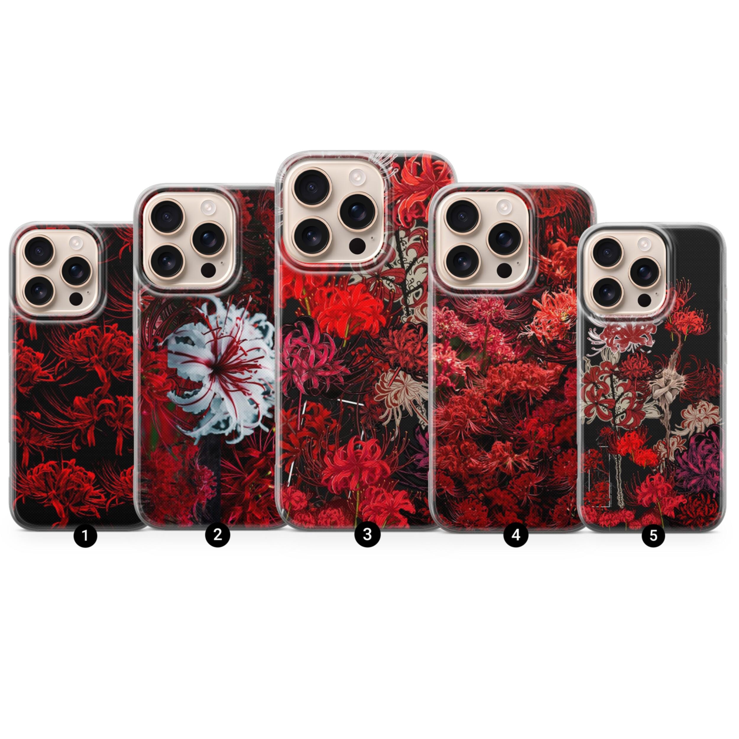 Spider lily Phone Case Blooms Cover for iPhone 16 Pro Max, 15 Plus, 14, 13, 12, 11, XS & Samsung S24, S23, A55, A54, Pixel 9 Pro, 8