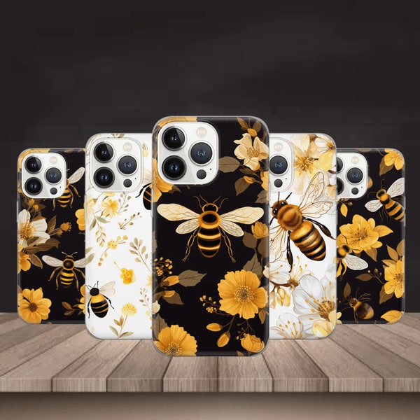 Honey bee Phone Case Honeycomb Cover for iPhone 14 13 12 Pro 11 XR 8 7, Samsung S23 S22 A73 A53 A13 A14 S21 Fe S20, Pixel 7 6A