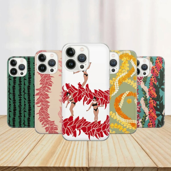 Leis Phone Case Aloha Cover for iPhone 14 13 12 Pro 11 XR 8 7, Samsung S23 S22 A73 A53 A13 A14 S21 Fe S20, Pixel 7 6A