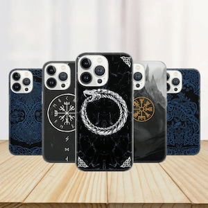Viking Phone Case Norse Mythology Cover for iPhone 16 Pro Max, 15 Plus, 14, 13, 12, 11, XS & Samsung S24, S23, A55, A54, Pixel 9 Pro, 8