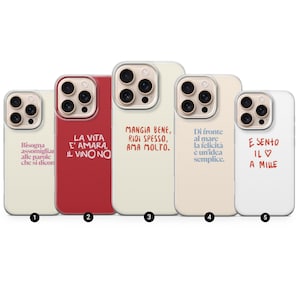 Italiaans citaat telefoonhoesje Italy Amore Cover voor iPhone 16 Pro Max, 15 Plus, 14, 13, 12, 11, XS en Samsung S24, S23, A55, A54, Pixel 9 Pro, 8