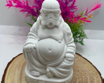 Stormtrooper Buddha|Star Wars Buddha| birthday party| Home Decor| Zen|buddha| laughing buddha|Dad Gift|3D printed| Statue Figurine Star Wars