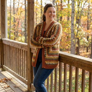 Crochet Granny Hexagon Cardigan Pattern : Modern Hexi Sweater Jacket Adult Sizes XS-5XL (PDF Download).
