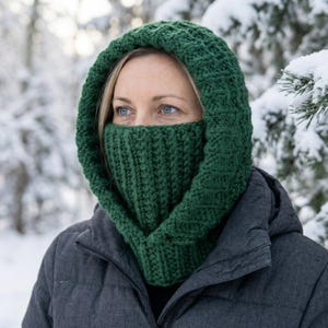 Crochet Balaclava Turtleneck Hoodie Pattern : Crochet Hooded Neck Cowl Adult & Child Sizes (PDF Download)