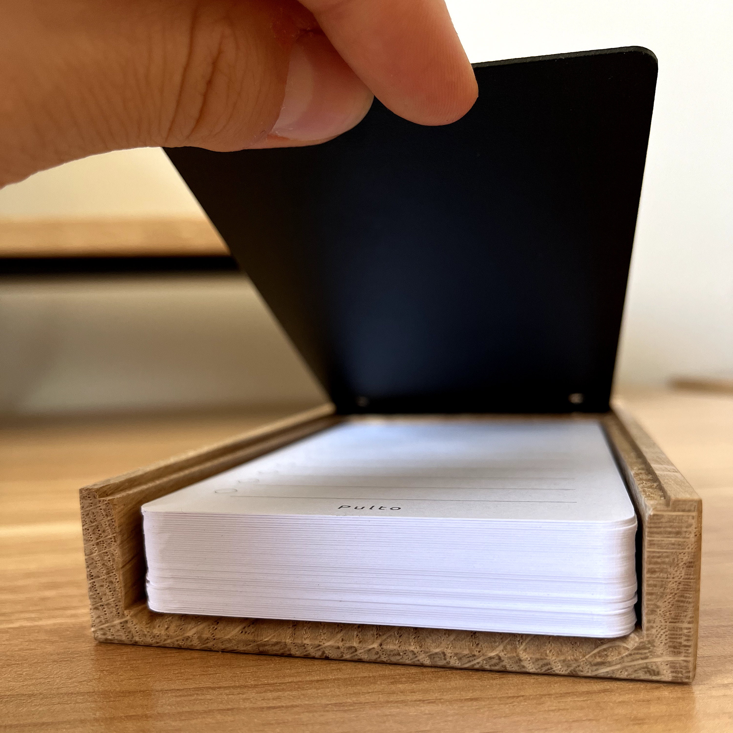 Card Holder Wood Card Tray Oak Wood for to Do List Index Card Holder