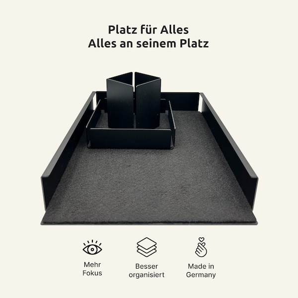 Organizer Set: Stifte, Dokumenten & Utensilien | Schreibtisch Organizer 3-teilig | Ordnung System Arbeitsbereich Büro