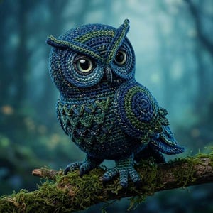 Patrón de amigurumi de búho místico realista a crochet – Tutorial avanzado (Descarga en PDF)