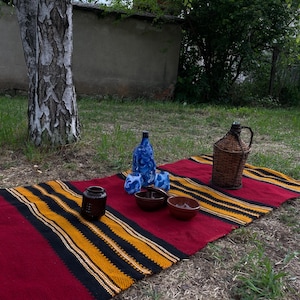 Bulgarian traditional handmade wool rug