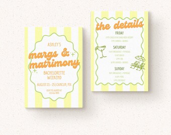 Margarita Bachelorette Invitation & Weekend Itinerary (Digital Download)