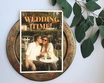 Bold Retro Save the Date Template | Editable in Canva | Wedding Announcement