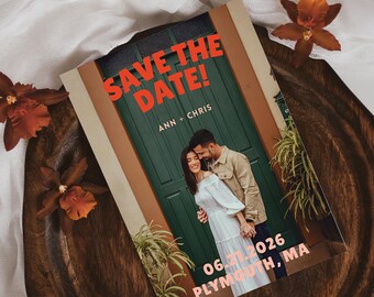 Bold Colorful Save the Date Template | Editable in Canva | Wedding Announcement