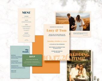 Retro Save the Date Template | Fun Wedding Announcement (Digital Download)