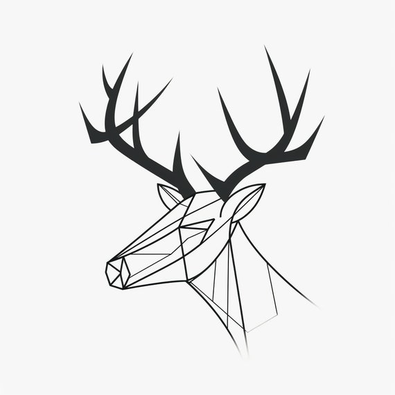Watercolor Deer Portrait in Forest Tattoo Design – Tattoos Wizard Designs