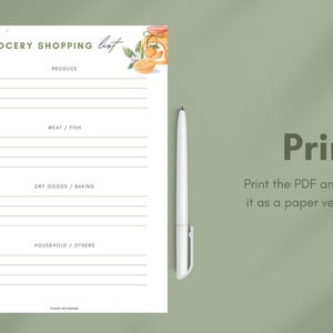 Orange Garden Meal Planner Bundle Digital, Printable Meal Planners and Grocery Lists A4 and US Letter Size image 4
