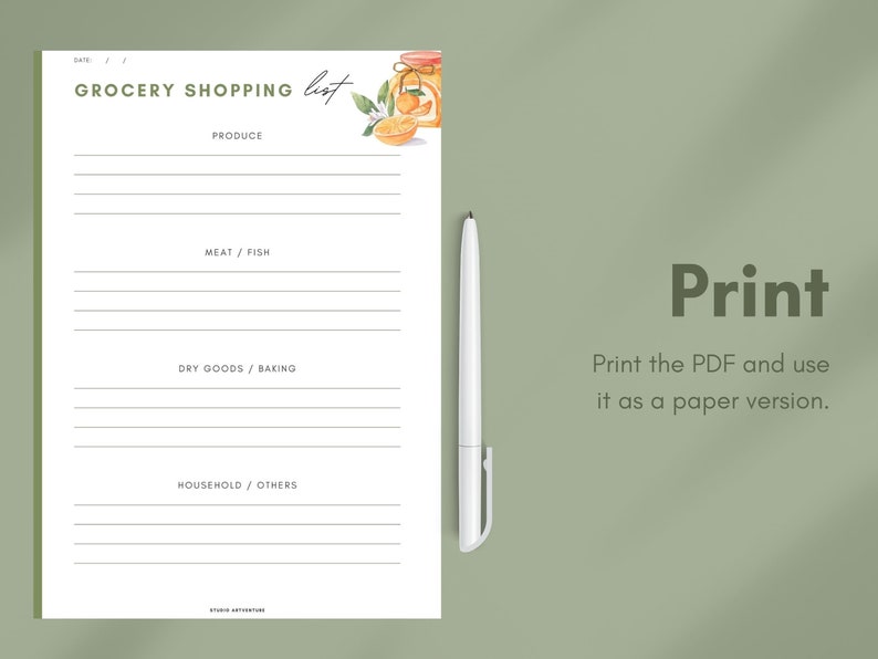 Orange Garden Meal Planner Bundle Digital, Printable Meal Planners and Grocery Lists A4 and US Letter Size image 4