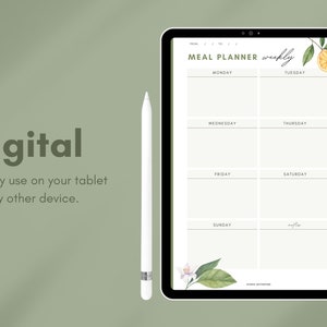 Orange Garden Meal Planner Bundle Digital, Printable Meal Planners and Grocery Lists A4 and US Letter Size image 3