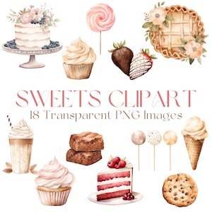 Süßigkeiten Clipart, Dessert Clipart, Cupcake Clipart, Süßigkeiten PNG, Bäckerei Clipart, Süßigkeiten Clip Art, rosa Süßigkeiten Clipart, Cupcake PNG