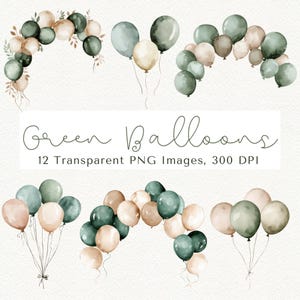 Grün Ballon Clipart, Clipart Geburtstag Ballon, Clipart Ballon Bogen, Clipart Ballon, Ballons Clipart, Clipart Geburtstag, Party Clipart
