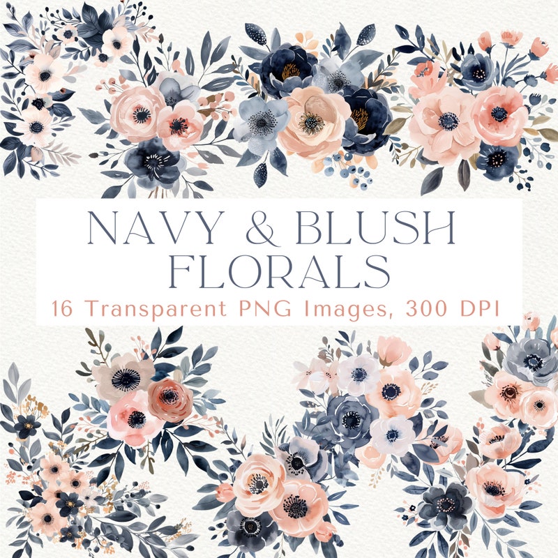Navy and Blush - Etsy