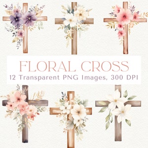 Ostern Kreuz Clipart, Kreuz Clipart, Ostern PNG, Kreuz PNG, Kreuz Clip Art, Christliche Clipart, Christliches Kreuz PNG, Floral Kreuz Clipart