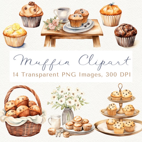Muffin Clipart, Bakery Clipart, Breakfast Clipart, Baked Goods PNG, Blueberry Muffin PNG, Cute Muffins Clipart, Bakery Clipart, Muffins PNG
