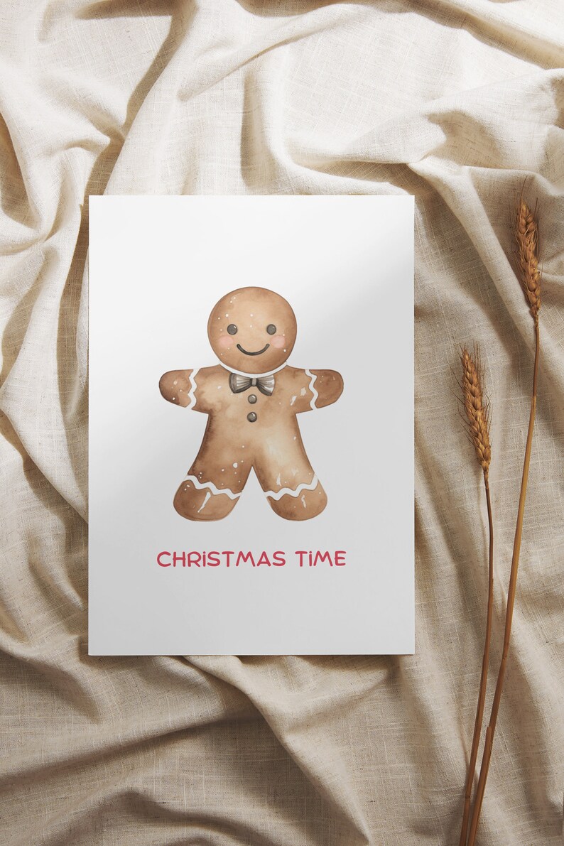 Watercolor Gingerbread Clipart: Christmas Cookie PNG Images (Commercial Use) image 7