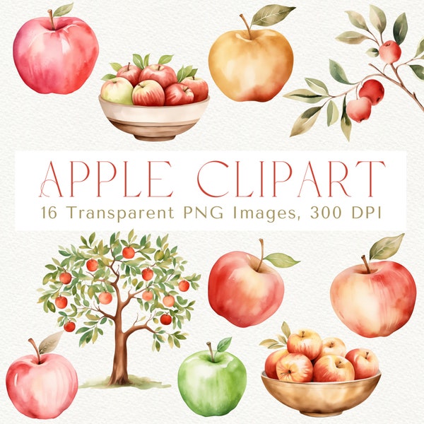 Apple Clipart, Apple PNG, Fruit Clipart, Apples Clipart, Cute Apples Clipart, Teacher Clipart, Apple Tree PNG, Green Apple Clipart