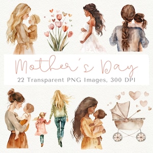 Muttertag Clipart, Mom Leben Clipart, Mutter Clipart, Kinder Clipart, Muttertag PNG, Mutter Tochter Clipart, Mama Clipart, Familie Clipart