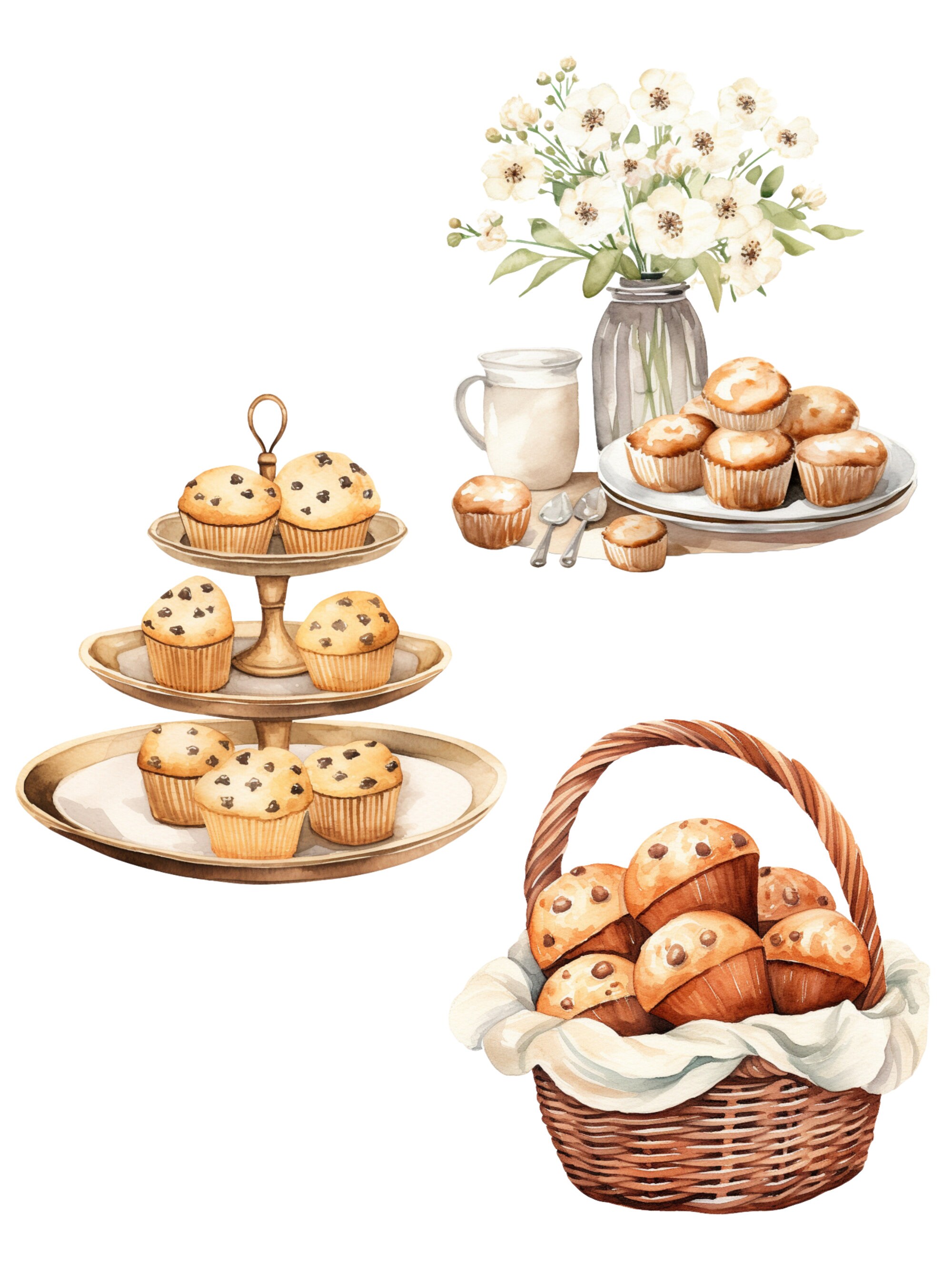 Muffin Clipart, Bakery Clipart, Breakfast Clipart, Baked Goods PNG