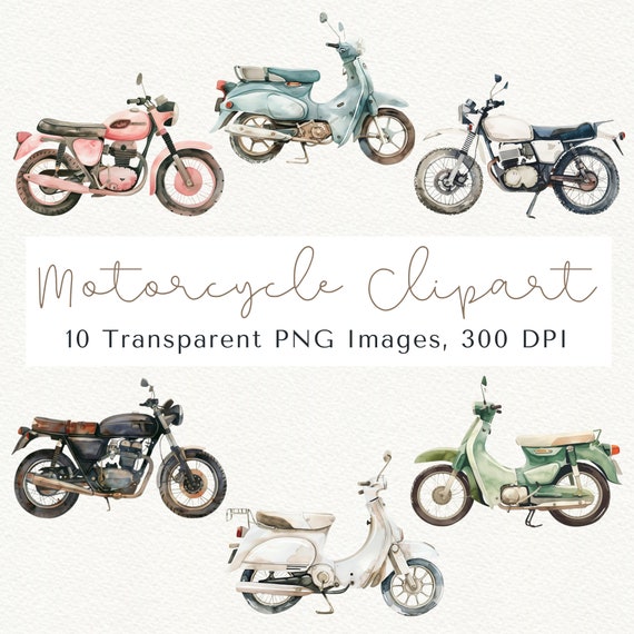 Motorcycle Clipart, Biker PNG Graphics (300 DPI)