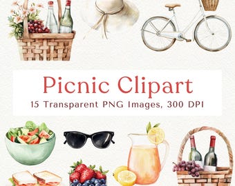 Picnic Clipart: Spring & Summer PNG Images (300 DPI)