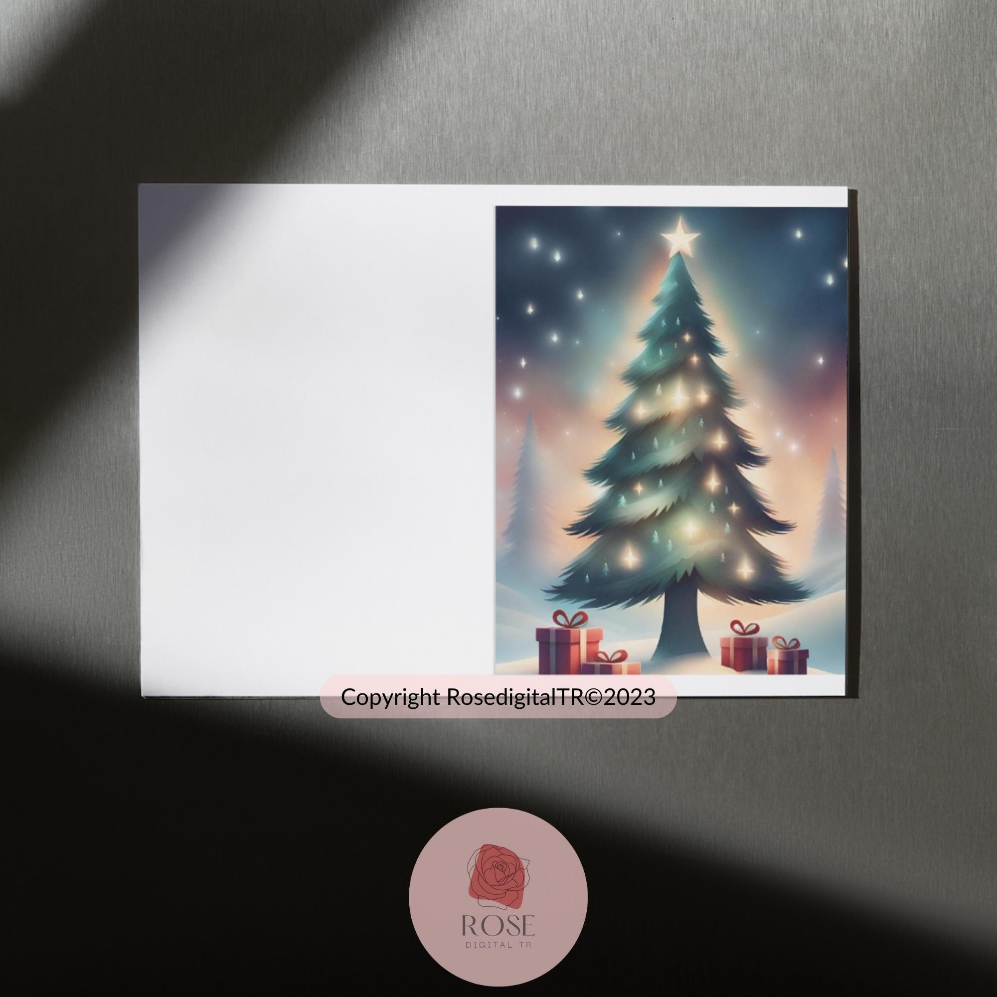 Printable Christmas Tree Cards Digital Download 10 Christmas - Etsy