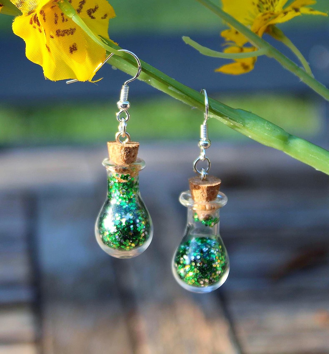 Forest Glitter Potion Earrings - Etsy