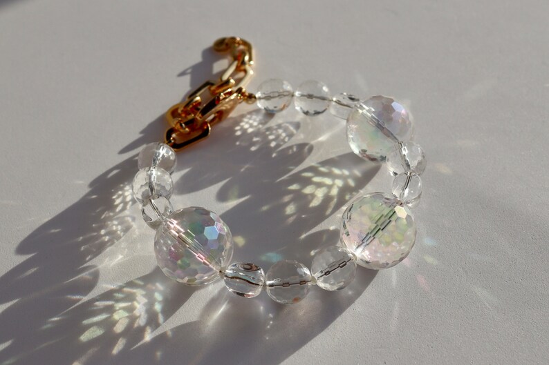 One of a kind VINTAGE GEMSTONES quartz bracelet Highquality handmade jewelry Sustainable choice image 7