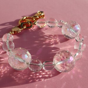 One of a kind VINTAGE GEMSTONES quartz bracelet Highquality handmade jewelry Sustainable choice image 3