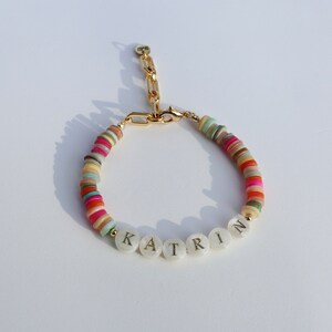 Pulsera con nombre personalizado / Pulsera de nácar / Pulsera con iniciales / Joyería de acero inoxidable de alta calidad / Chapada en oro / Regalo perfecto