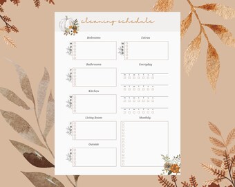 Printable Cleaning Schedule/ Checklist for Planner