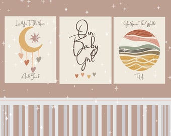 Printable Boho Wall Decor for Baby Girl Nursery