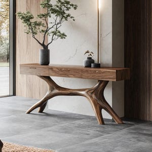 Rustic Console Table  Reclaimed Console Table Modern Handcrafted Wood Entryway Furniture Farmhouse Entryway Table Unique Home Decor