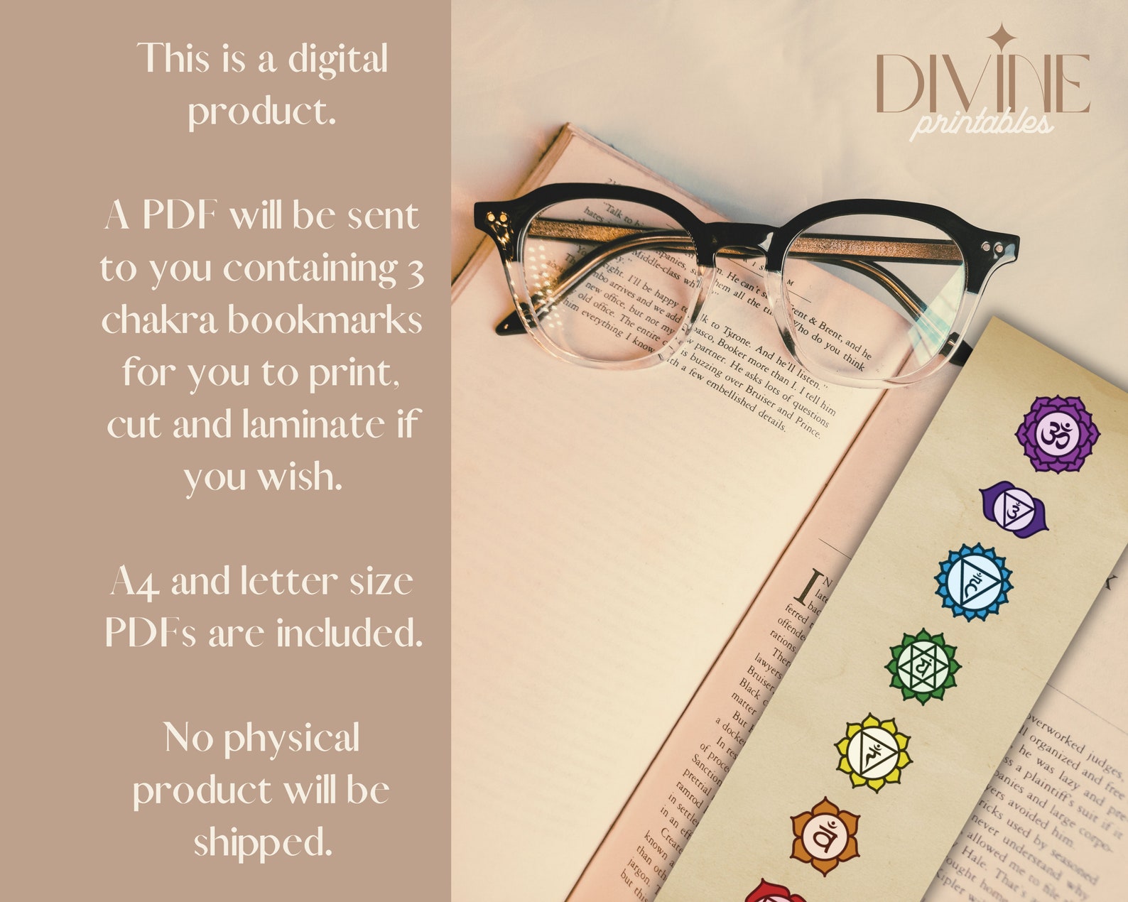 Set of 3 Printable Chakra Bookmarks, Downloadable PDF File Containing 3 ...