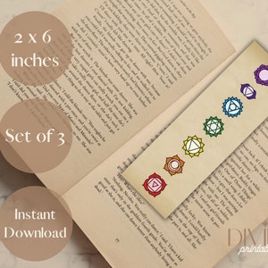 Set of 3 Printable Chakra Bookmarks, Downloadable PDF File Containing 3 ...