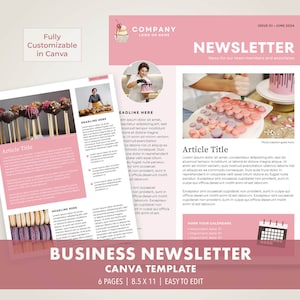 Bakery Business Newsletter Template: Editable Cafe Brochure (canva) - Etsy