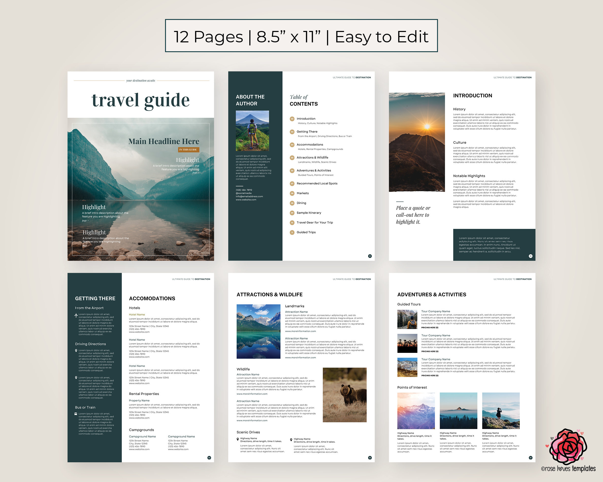 Canva Travel Guide Ebook Template: Destination Guide (12 Page) - Etsy