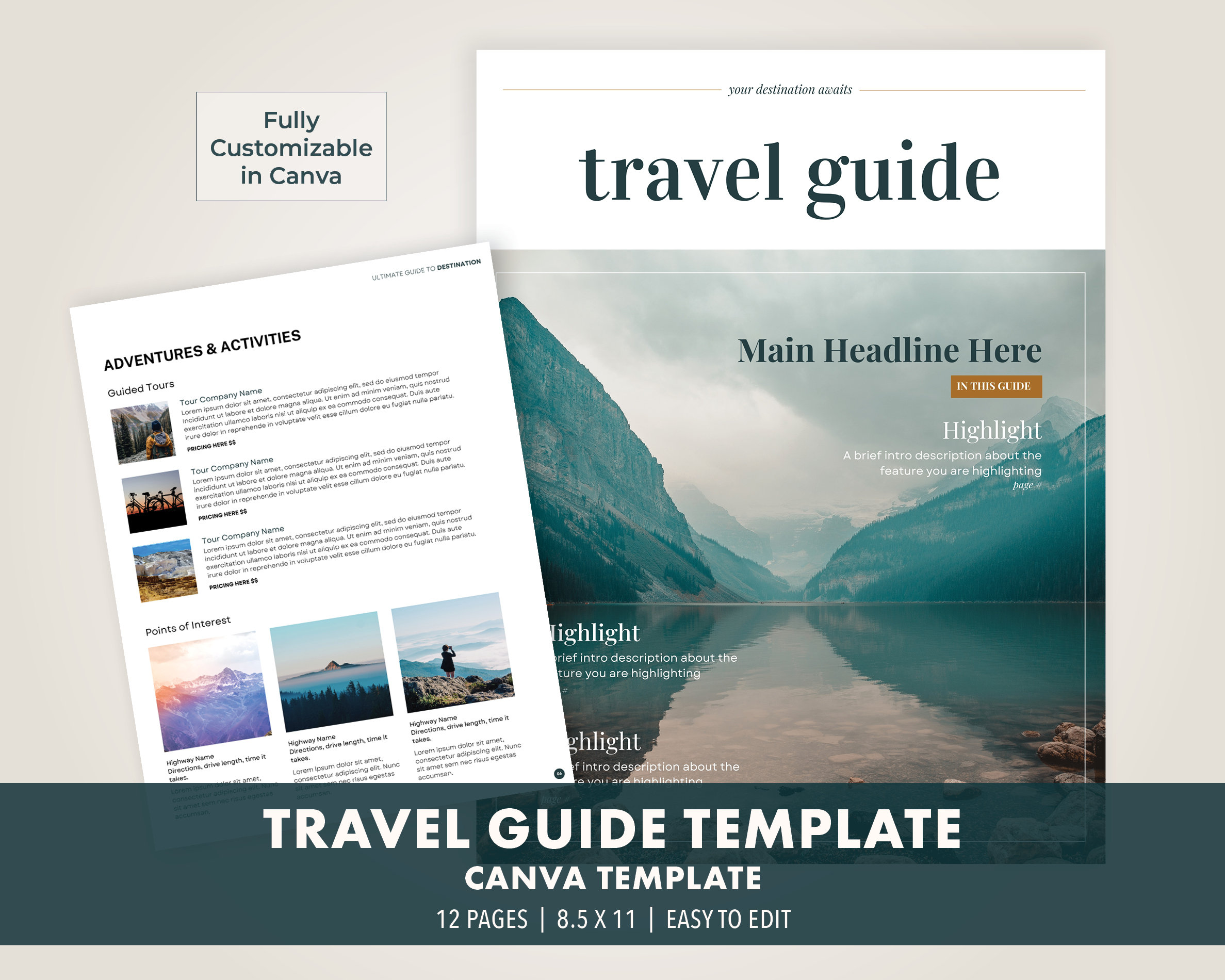 Canva Travel Guide Ebook Template: Destination Guide (12 Page) - Etsy