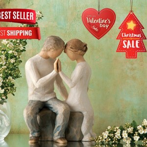 Willow Tree Around You Just The Nearness of You, Sculpted Hand-Painted Figure, Romantic Expression of Love, Wedding Anniversary Couples Gift