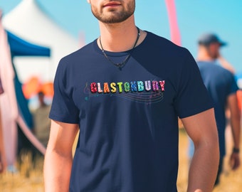 UK Festival T-Shirt Glastonbury Sign Letters. England Festival Season, Glastonbury Outfit. Festival shirts, Rave t-shirt, Music Gift