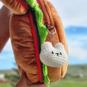 Crochet Bunny Keychain, Cute Bunny Bag Charm, Bunny Crochet Accessory, Keychain Gift, Gifts for Her