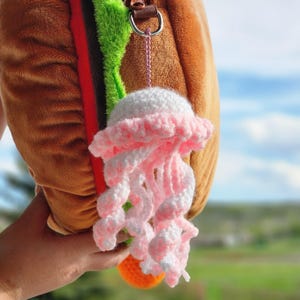 Crochet Jellyfish Keychain, Cute Jellyfish Bag Charm, Jellyfish Crochet Accessory, Keychain Gift, Gifts for Her