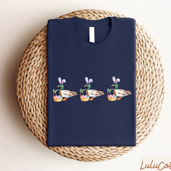 Easter Duck Bunny Trio Shirt, Duck Hunting Easter Tee, Easter Farmer Crewneck, Easter Animal Gift, Easter Duckbunny Clothes, Duck Shirt