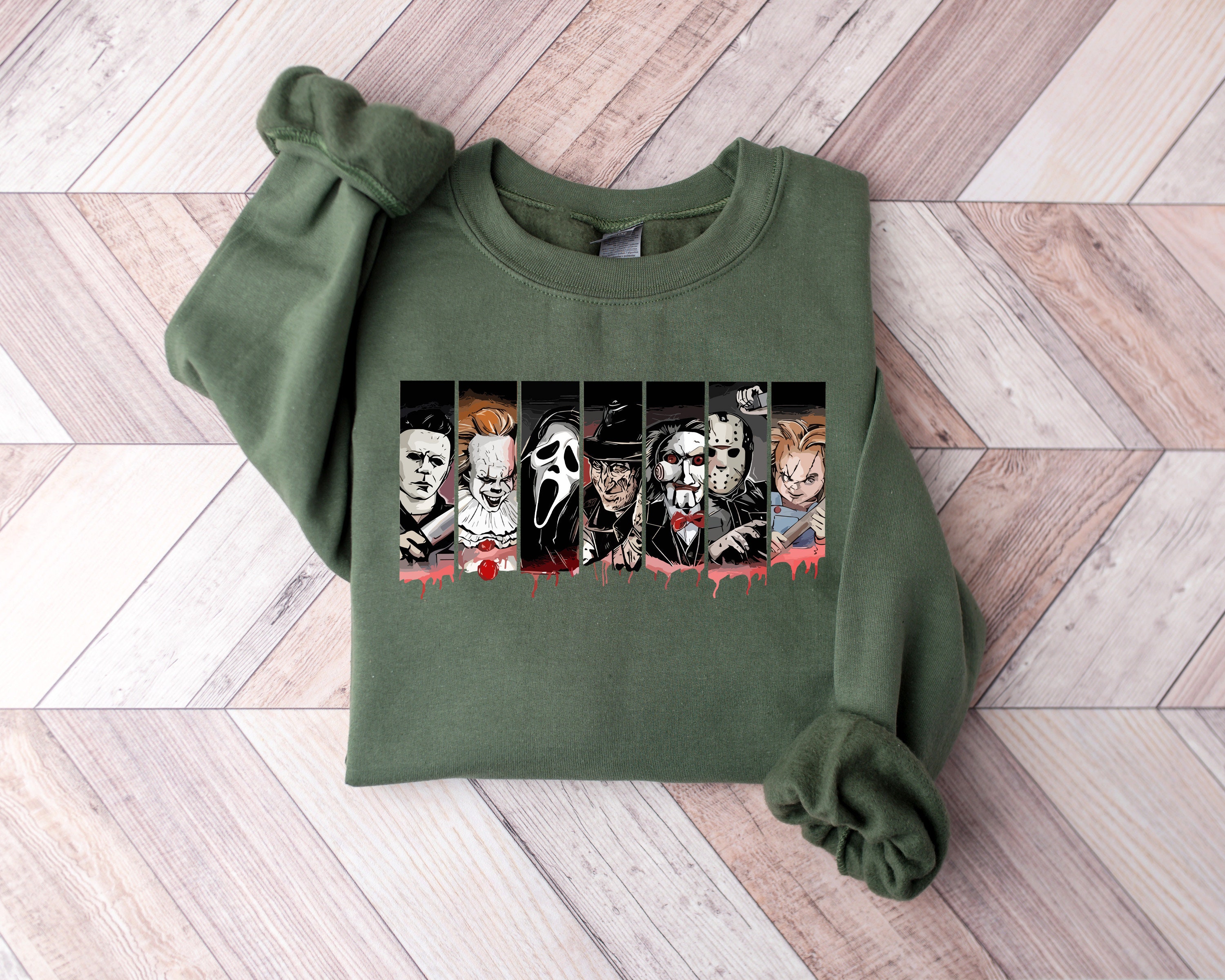 Discover Halloween Horror Movie Characters Sweatshirt, Scary Movies Shirt, Halloween Gifts, Halloween Squad Goals Sweatshirt, Horror Sweater